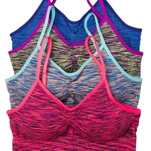 *Sale* 4-pack Seamless Cami Bra Padded Kalon 0100 Tri-Blend Size: S/M New NWB